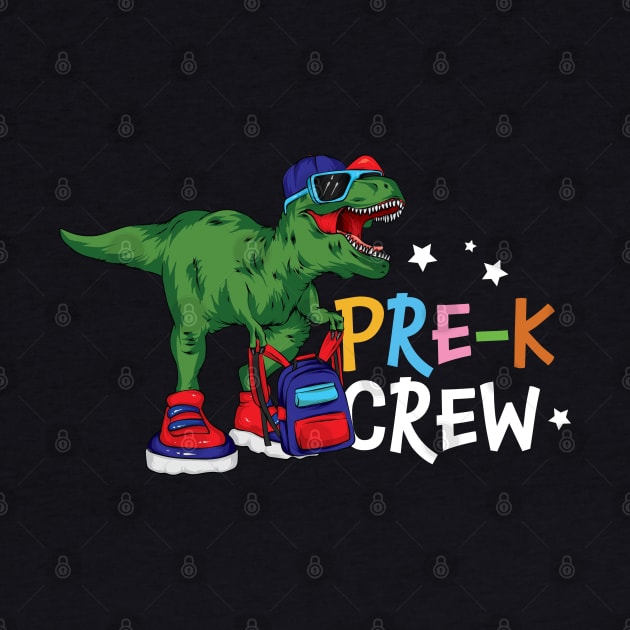 Funny T-Rex Back To School Pre-K Crew Pre Kindergarten Gift by BadDesignCo